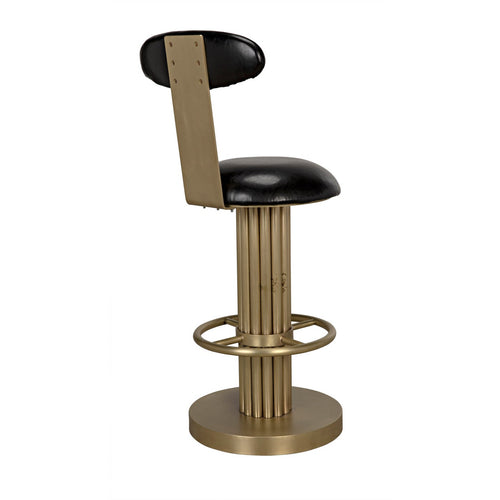 Noir Sedes Counter Stool, Steel With Brass Finish