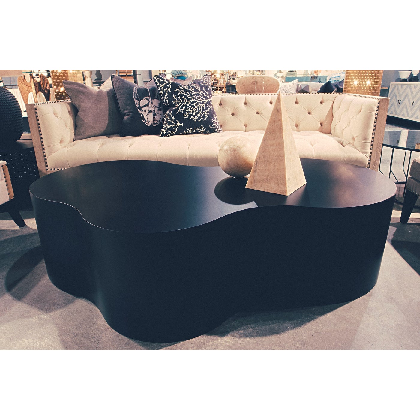 Noir Island Coffee Table, Black Steel