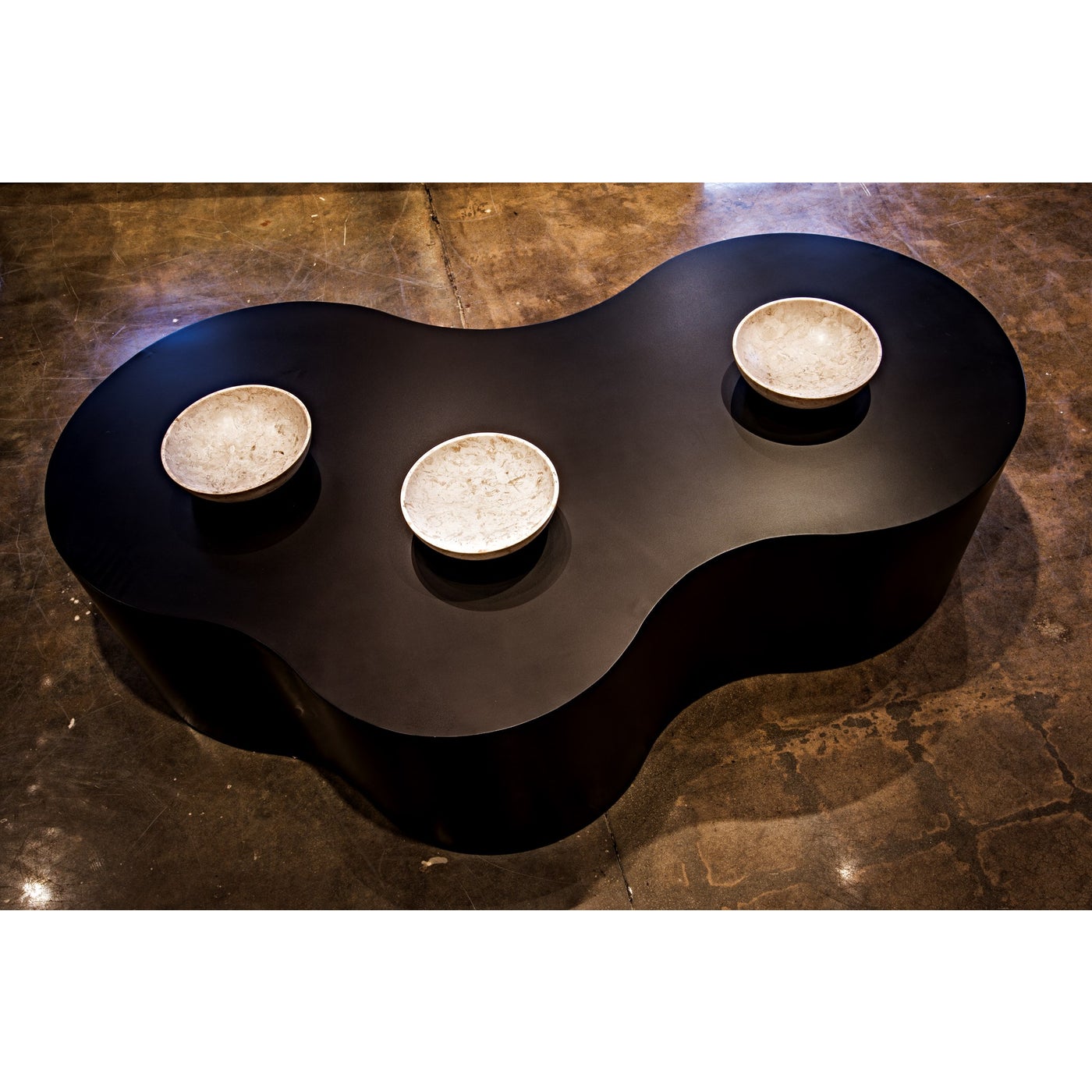 Noir Island Coffee Table, Black Steel