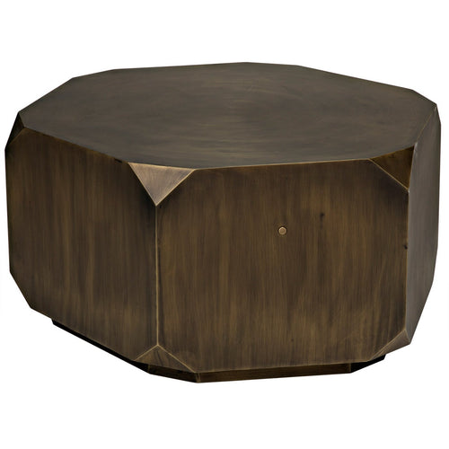 Noir Tytus Coffee Table, Steel With Aged Brass Finish