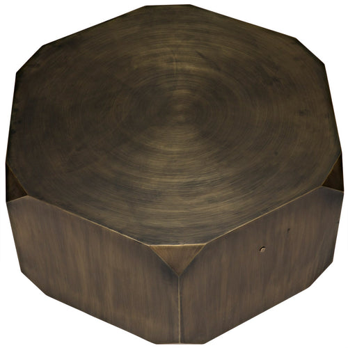 Noir Tytus Coffee Table, Steel With Aged Brass Finish