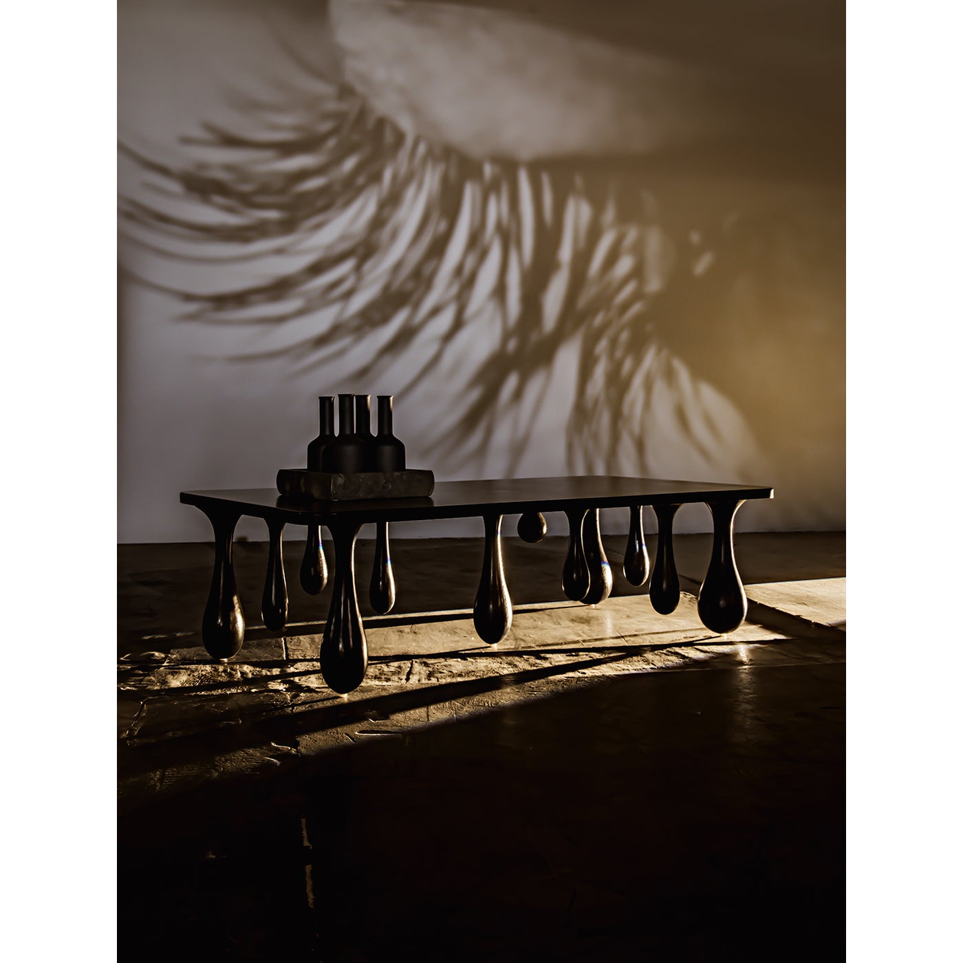 Noir Drop Coffee Table, Hand Rubbed Black