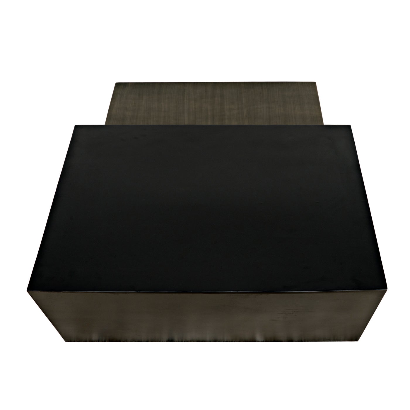 Noir Amboss Coffee Table, Black Metal, Aged Brass Finish