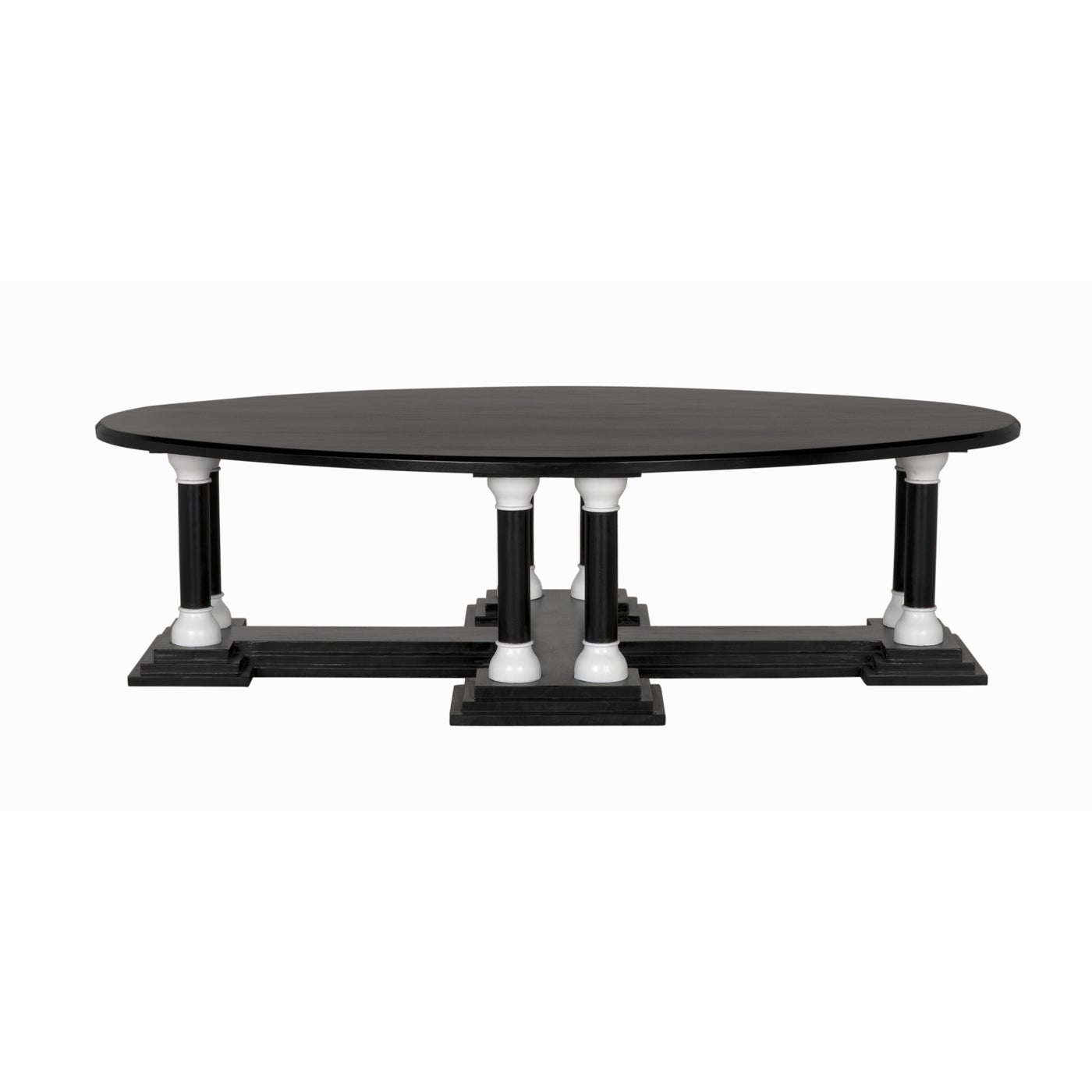 Noir Desoto Coffee Table, Hand Rubbed Black And Solid White