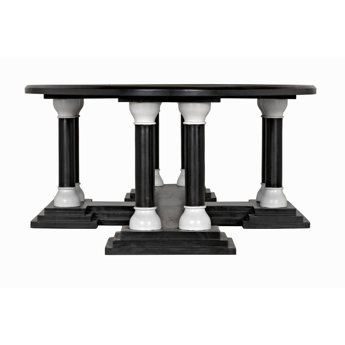 Noir Desoto Coffee Table, Hand Rubbed Black And Solid White