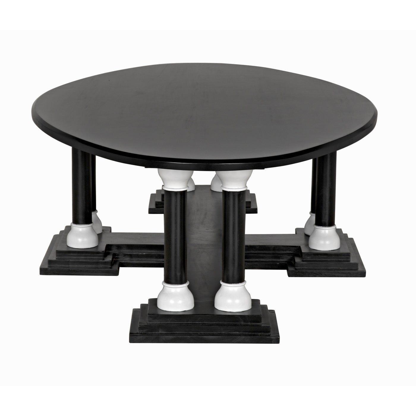Noir Desoto Coffee Table, Hand Rubbed Black And Solid White