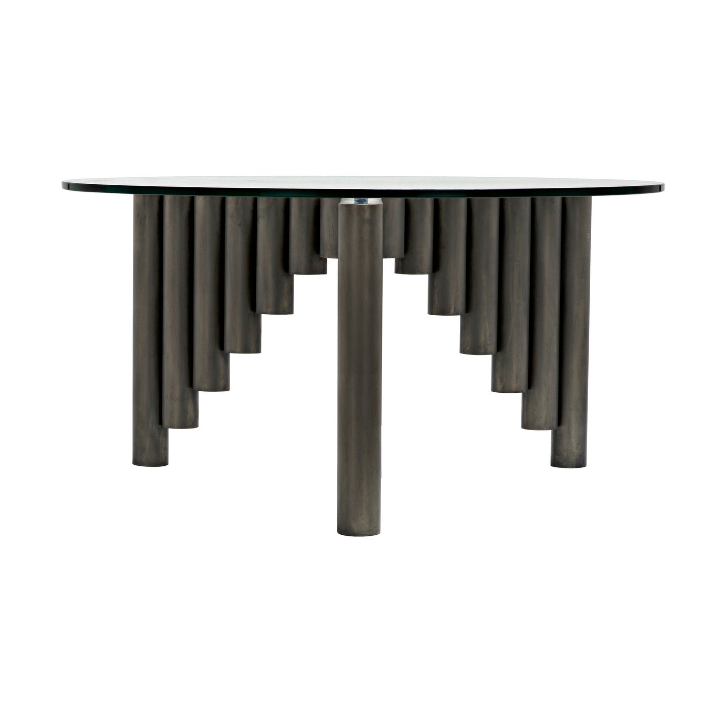 Noir Organum Coffee Table, Gun Metal Finish