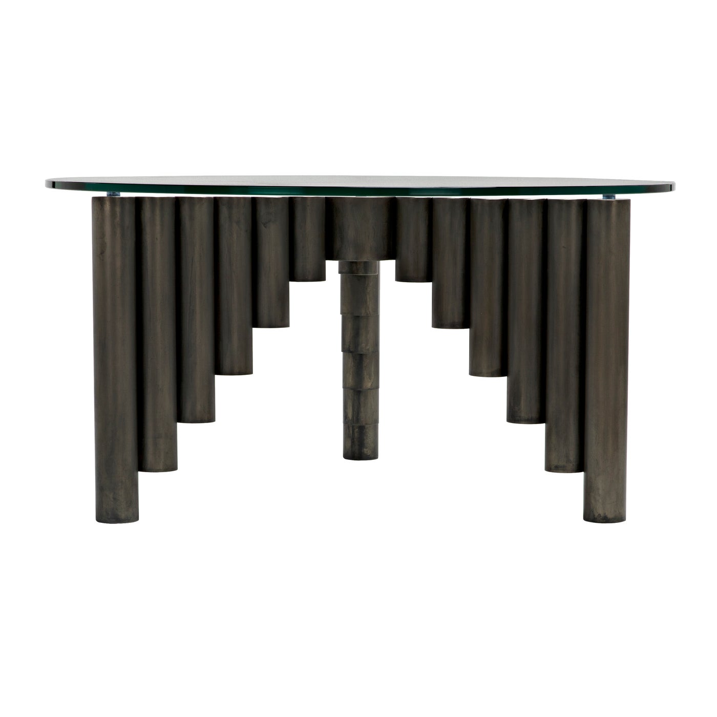 Noir Organum Coffee Table, Gun Metal Finish