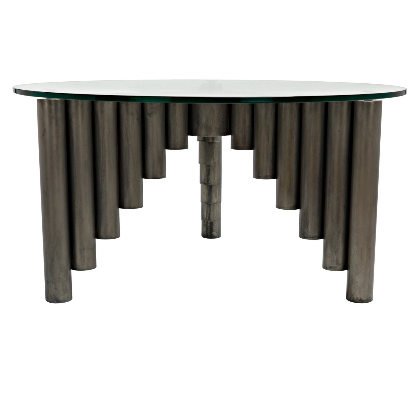 Noir Organum Coffee Table, Gun Metal Finish