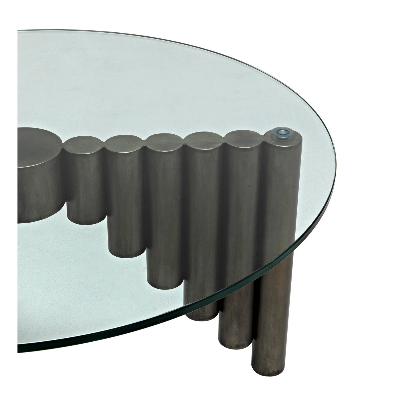 Noir Organum Coffee Table, Gun Metal Finish