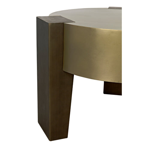 Noir Carrusel Coffee Table, Metal With Brass And Aged Brass Finish