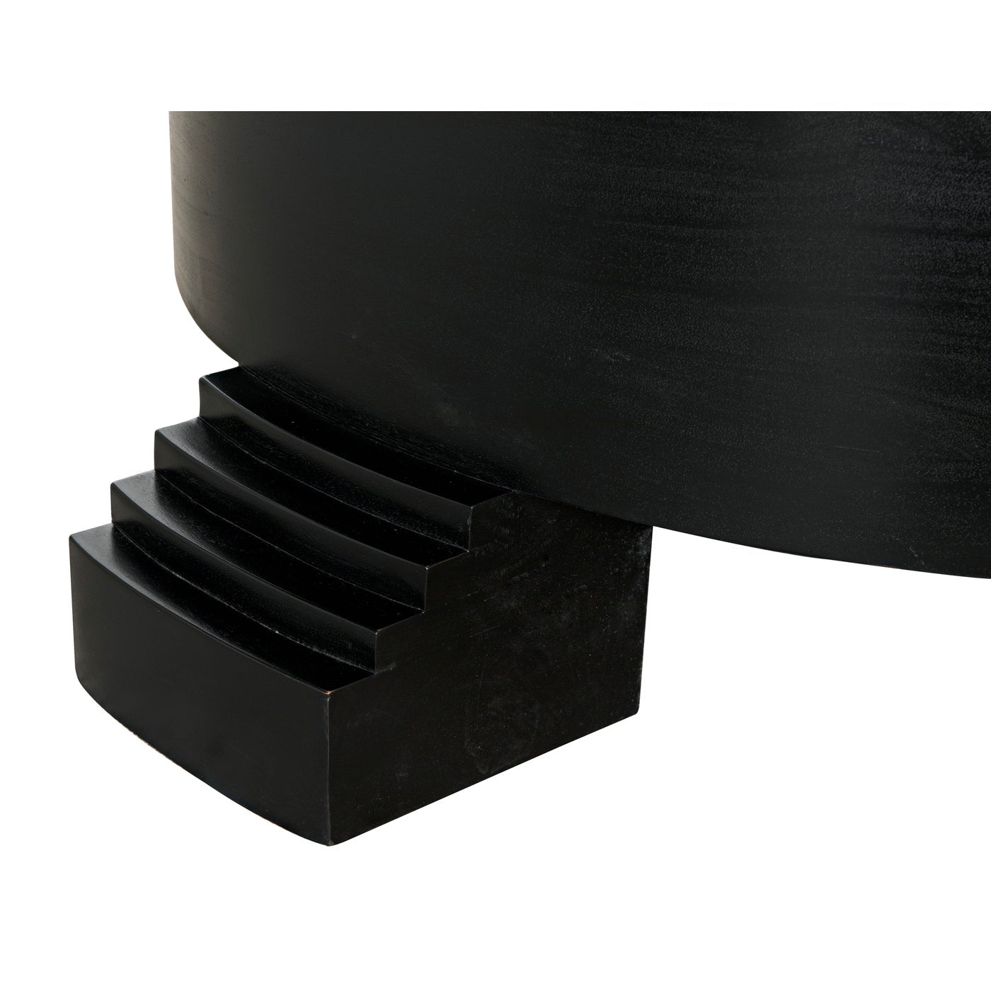 Noir Tambour Coffee Table, Hand Rubbed Black With Veneer Top