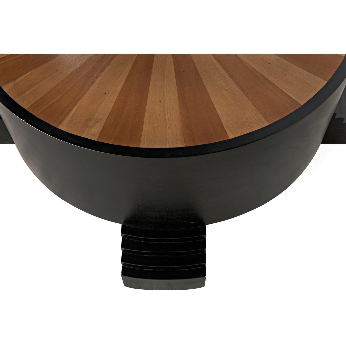 Noir Tambour Coffee Table, Hand Rubbed Black With Veneer Top