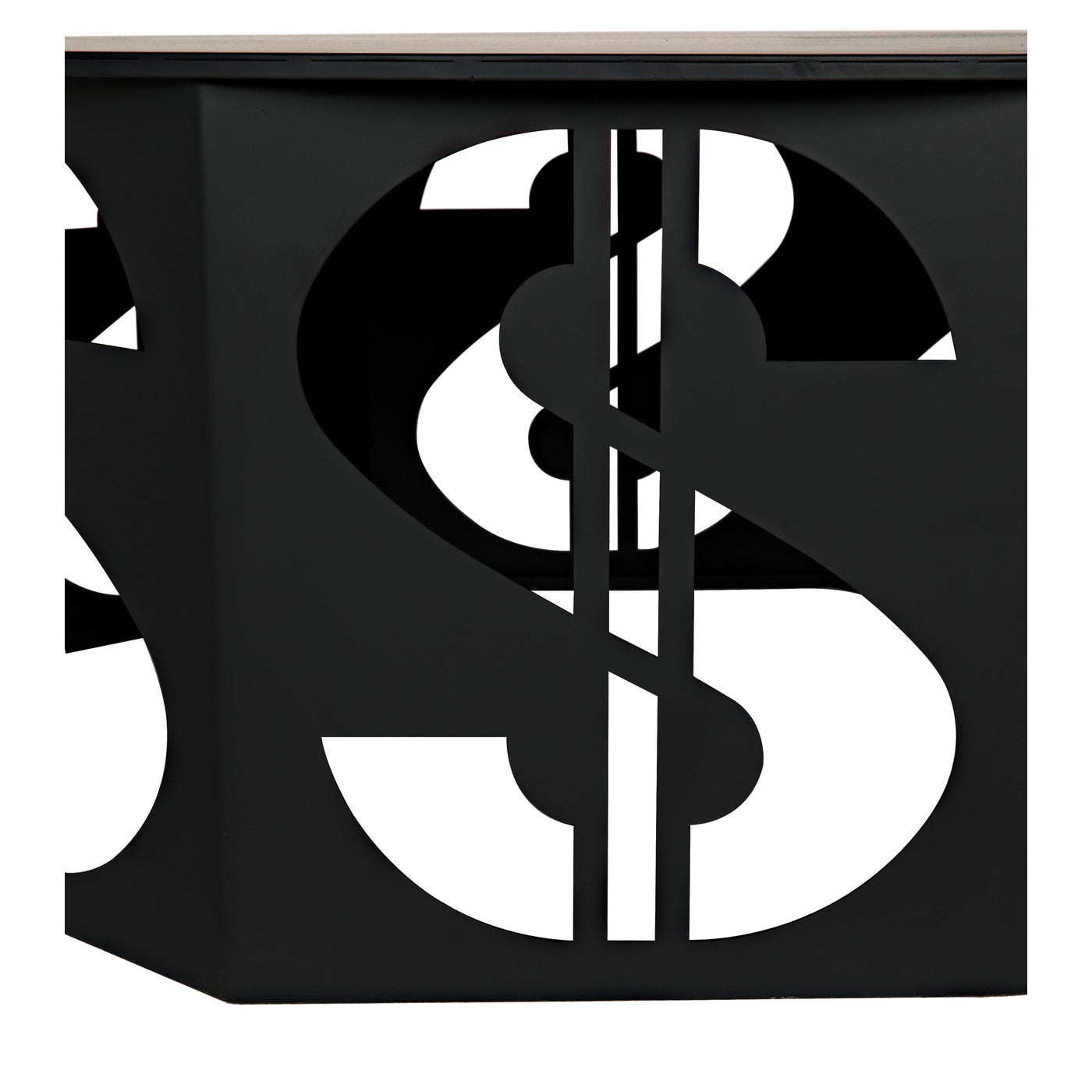 Noir Dollar Coffee Table, Black Steel