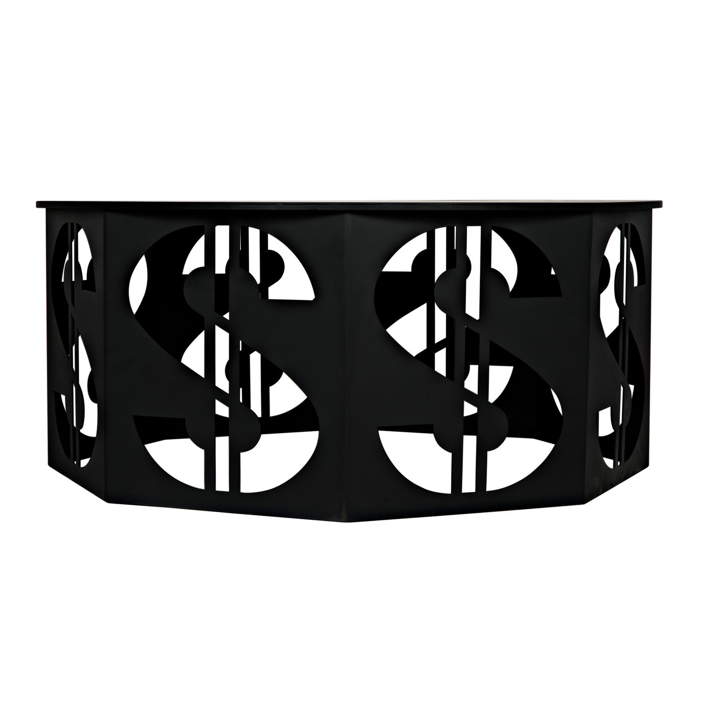 Noir Dollar Coffee Table, Black Steel