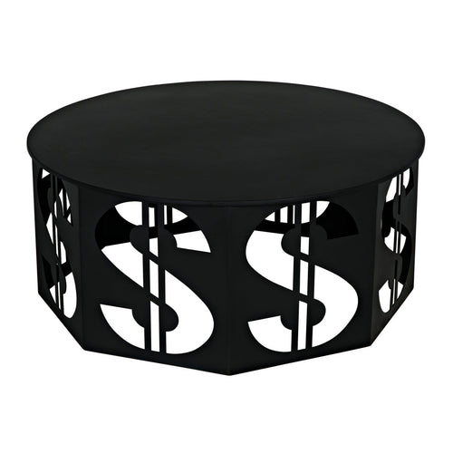 Noir Dollar Coffee Table, Black Steel