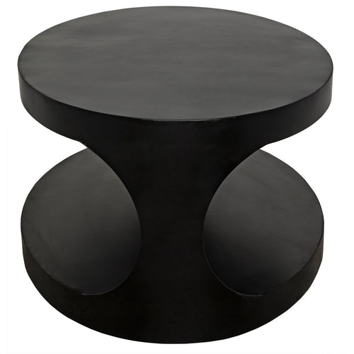 Noir Eclipse Oval Coffee Table, Black Steel