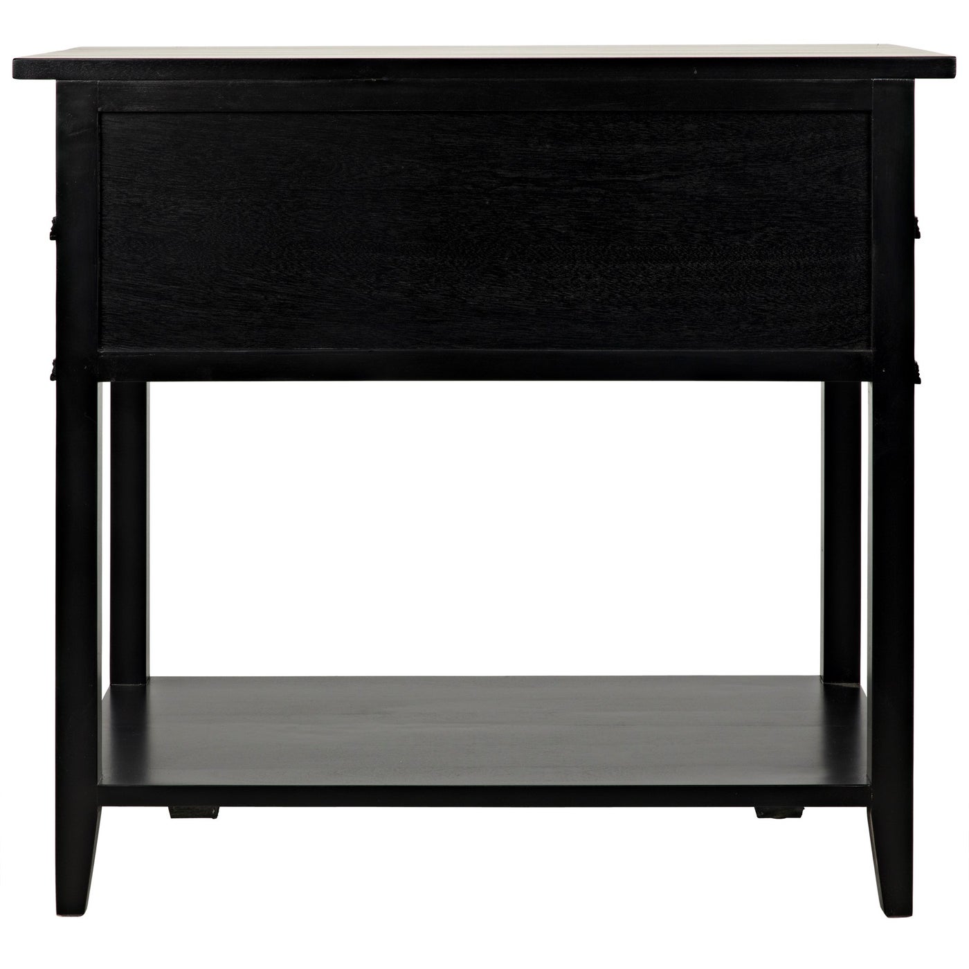 Noir Colonial 2 Drawer Side Table, Distressed Black