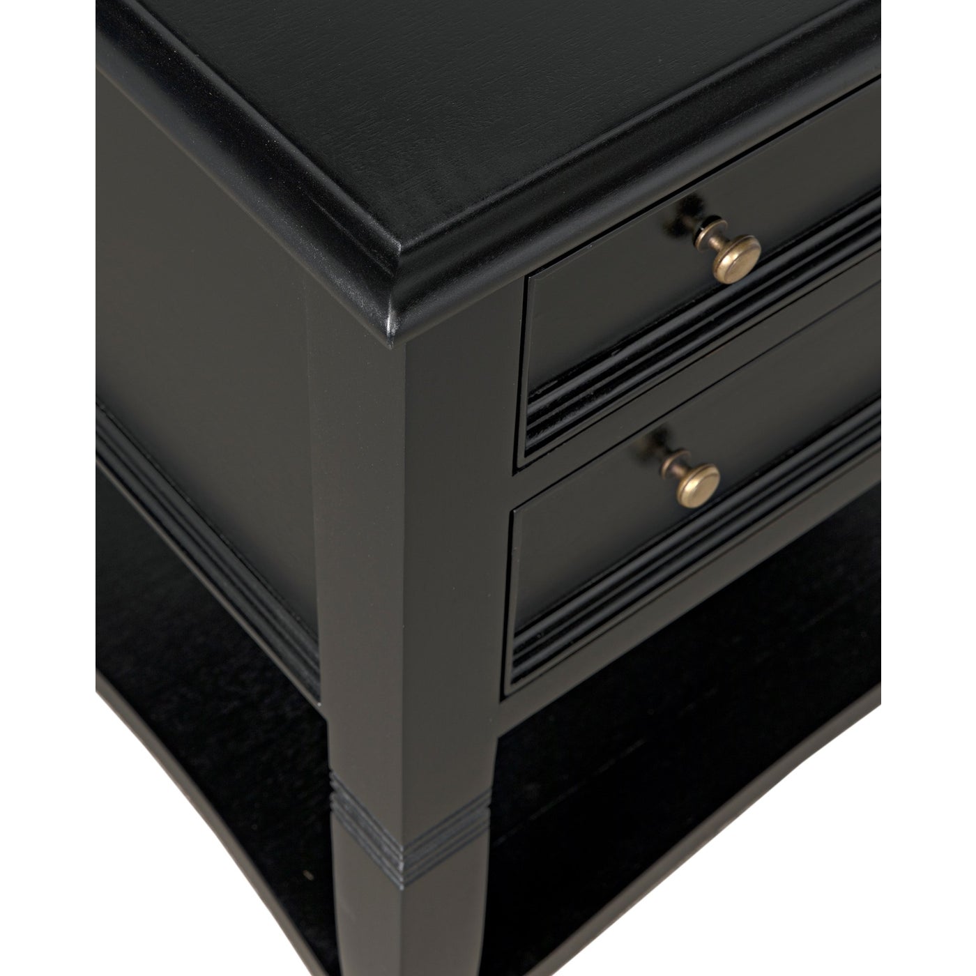 Noir Oxford 2 Drawer Side Table