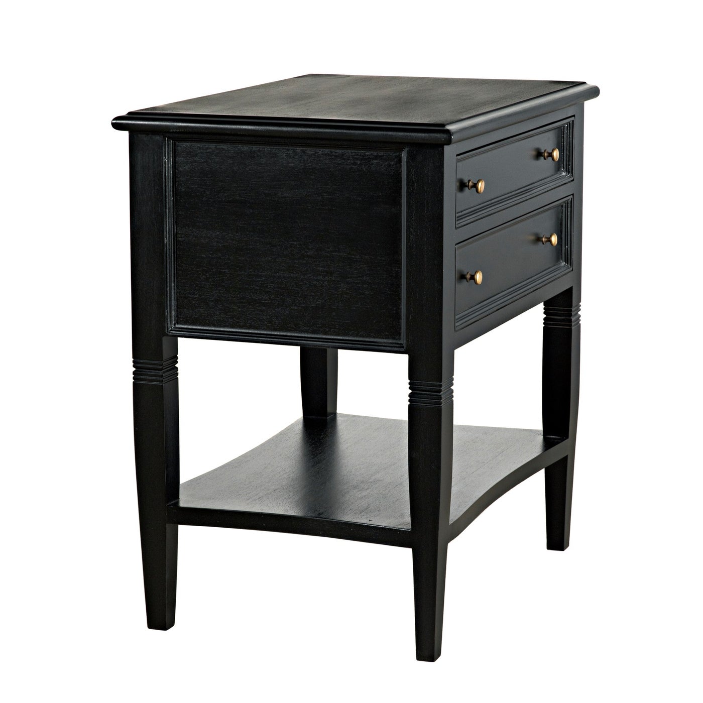 Noir Oxford 2 Drawer Side Table