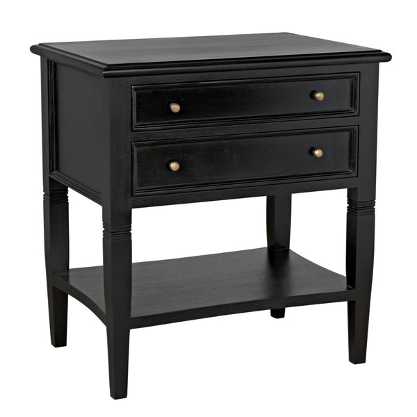 Noir Oxford 2 Drawer Side Table