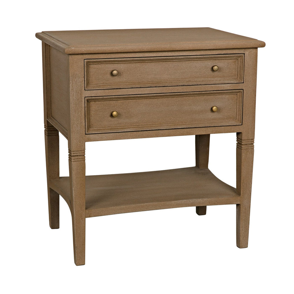 Noir Oxford 2 Drawer Side Table