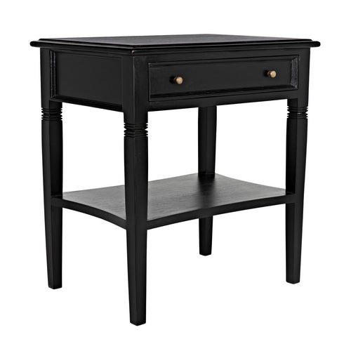 Noir Oxford 1 Drawer Side Table