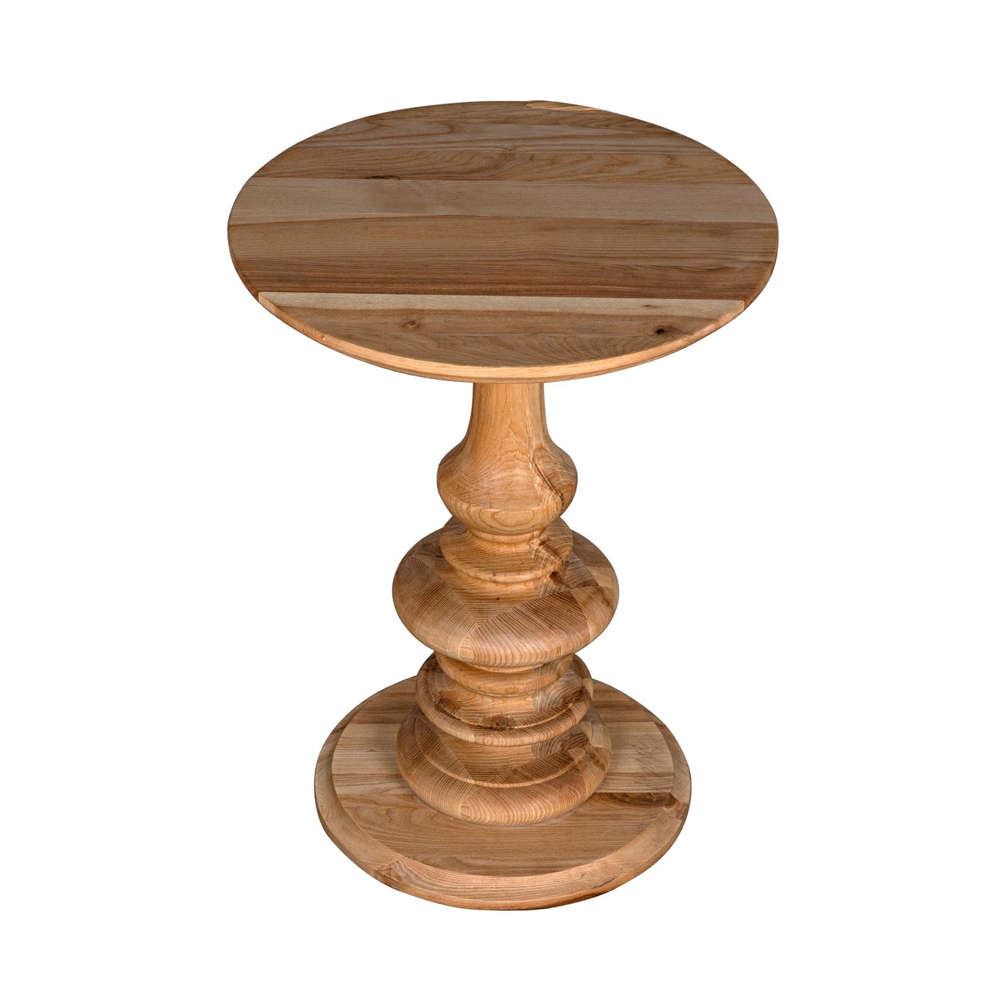 Noir Old Elm Pedestal Side Table