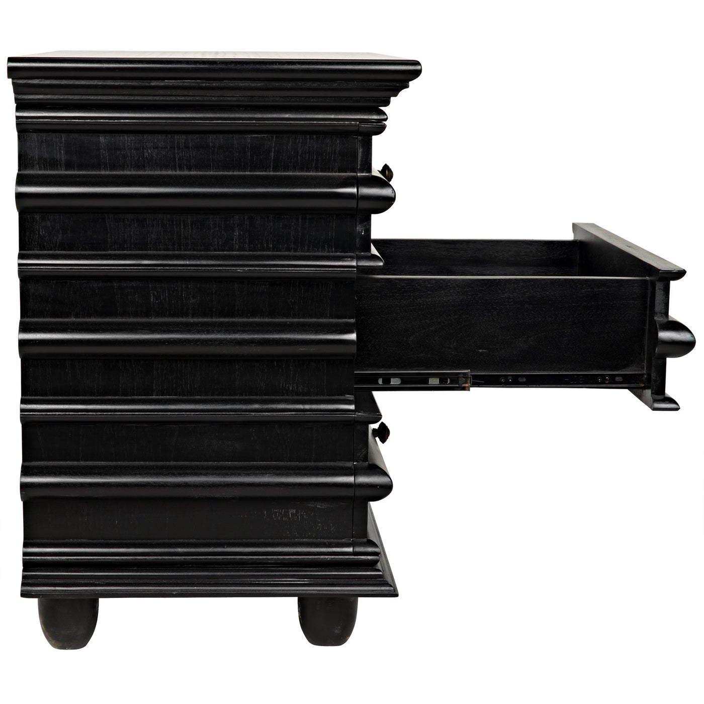 Noir Ascona Side Table, Hand Rubbed Black