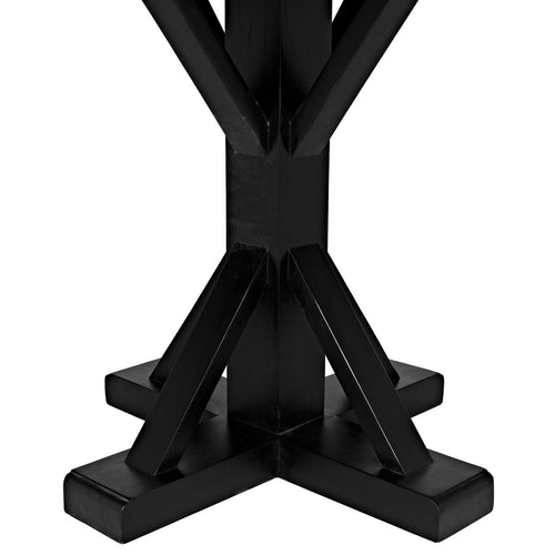 Noir Criss Cross Round Table, 48" Diameter, Hand Rubbed Black