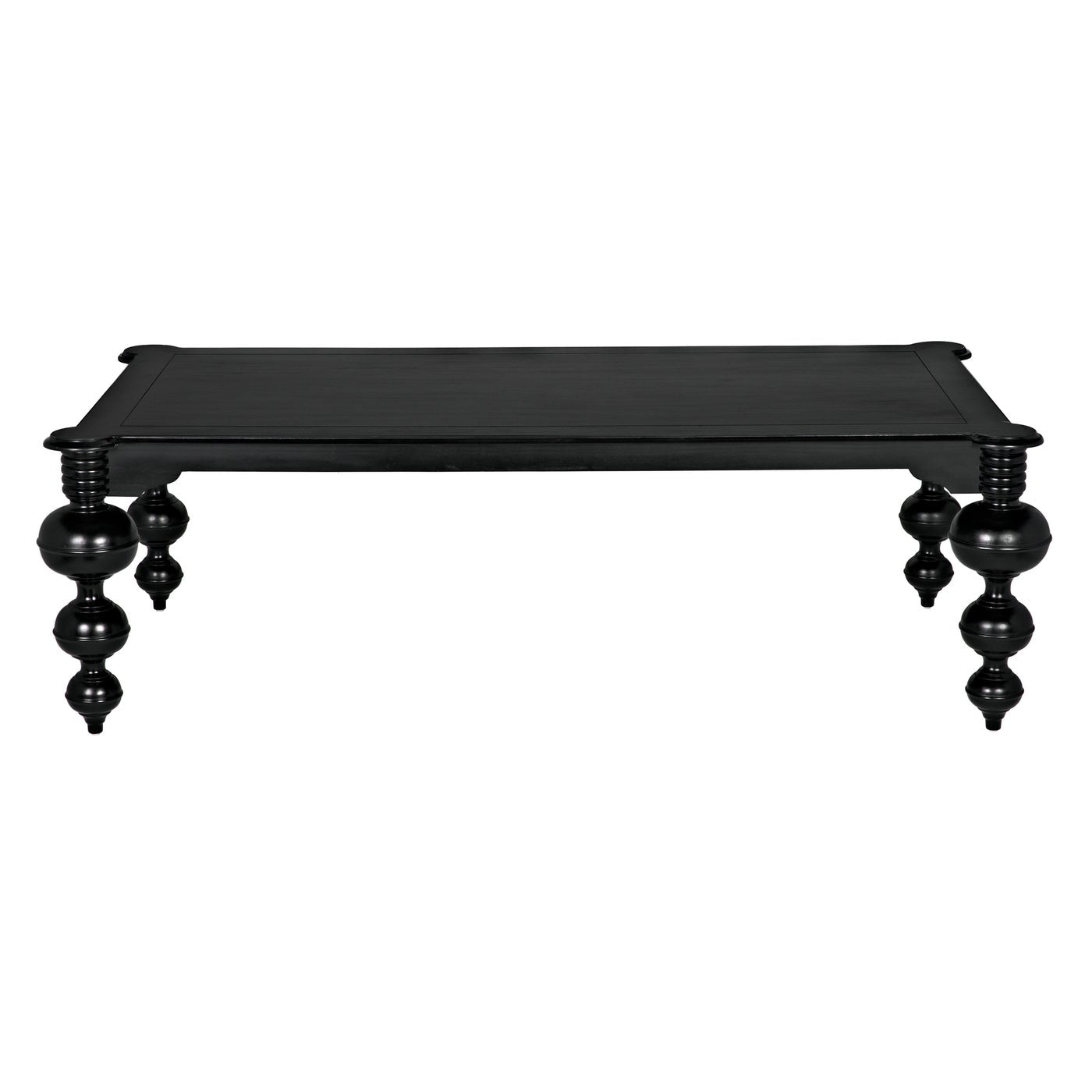 Noir Claudio Dining Table, Hand Rubbed Black