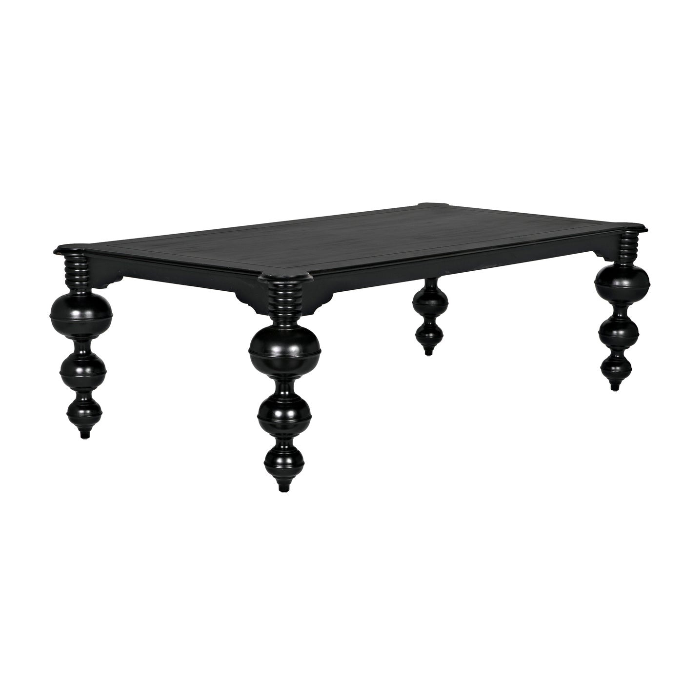 Noir Claudio Dining Table, Hand Rubbed Black
