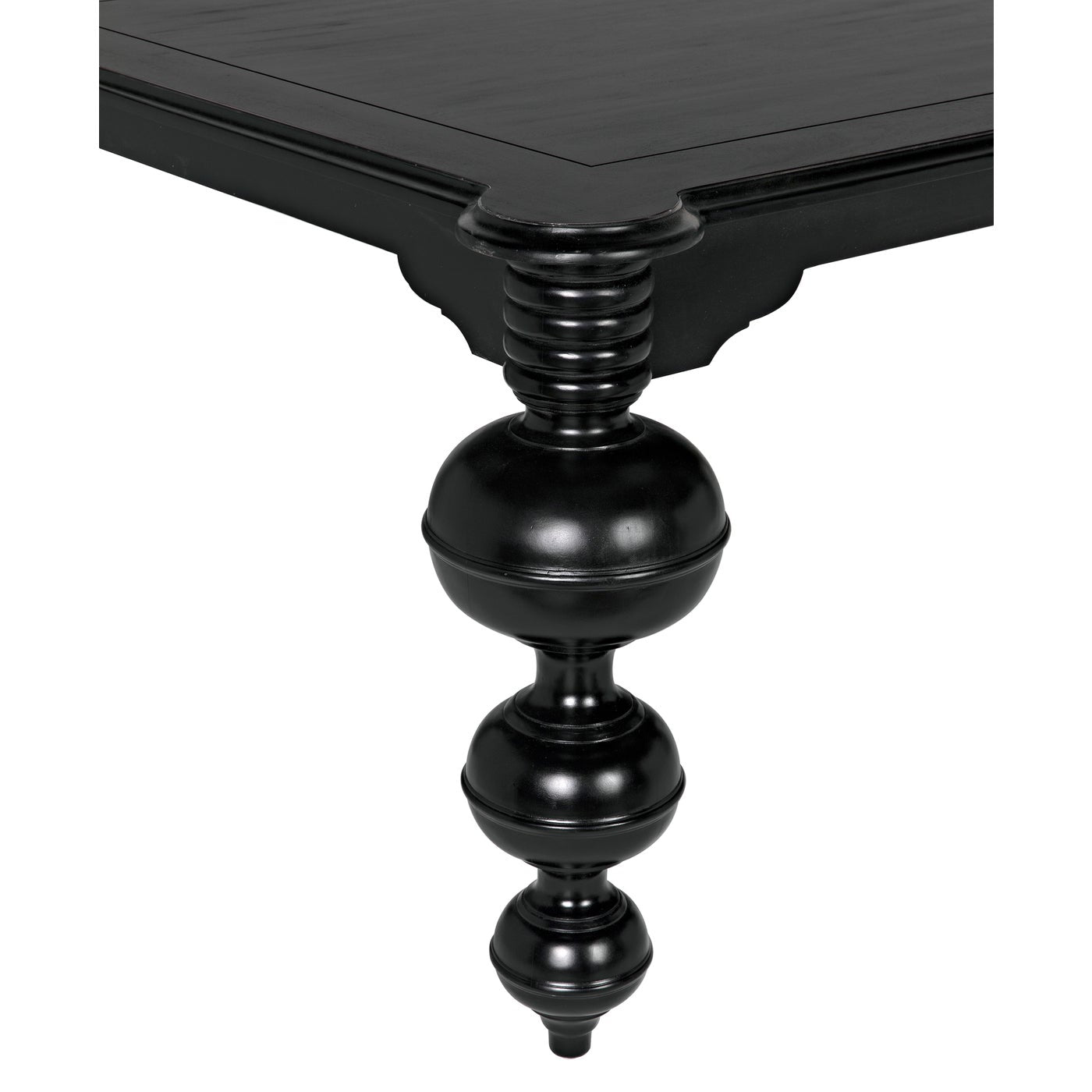 Noir Claudio Dining Table, Hand Rubbed Black