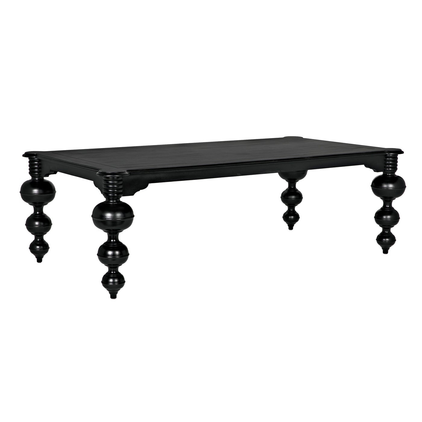 Noir Claudio Dining Table, Hand Rubbed Black