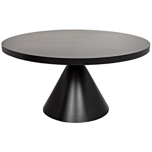 Noir Cone Dining Table, Black Steel