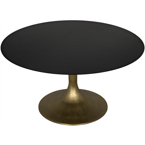 Noir Herno Table, Steel With Brass Finished Base