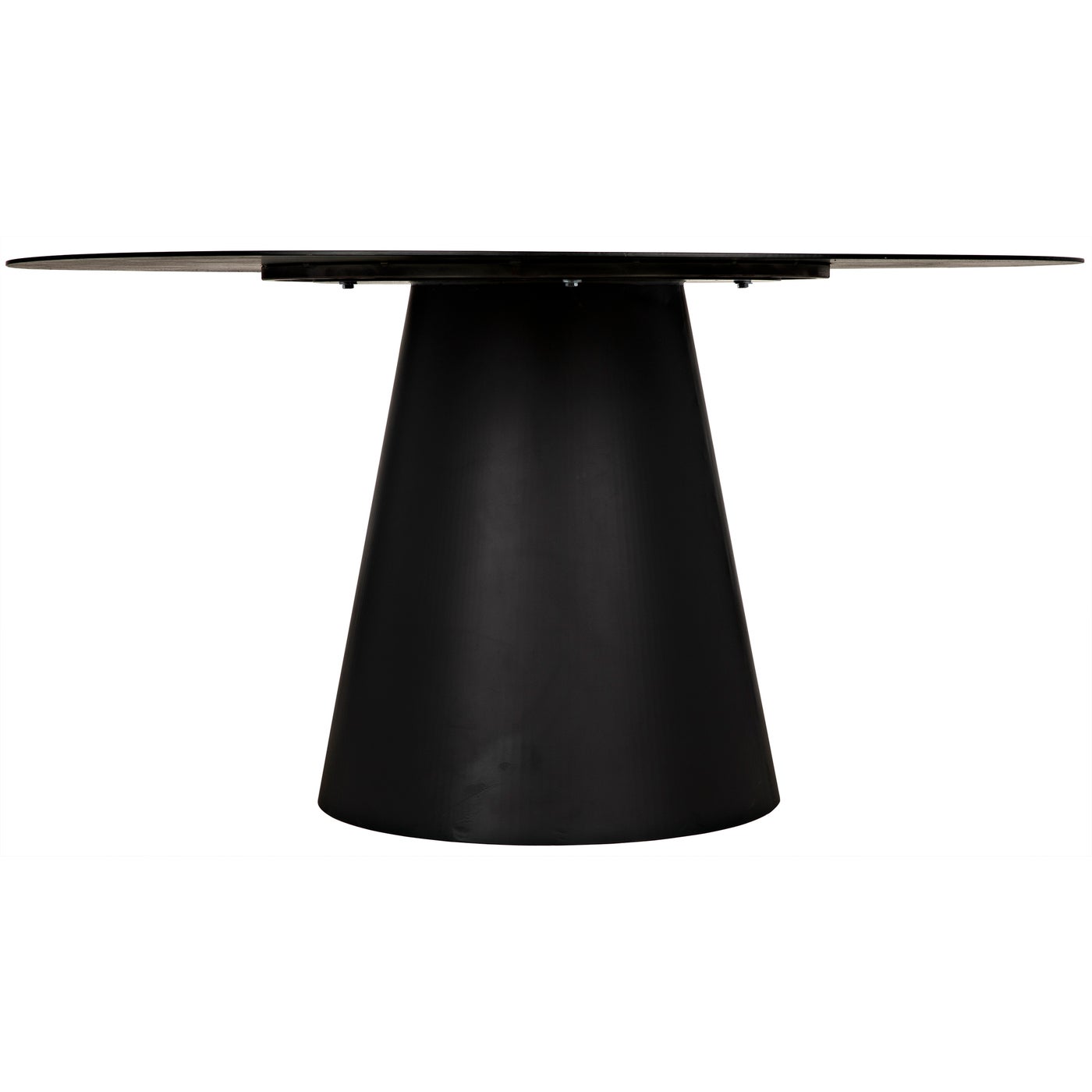 Noir Vesuvius Dining Table, Black Steel