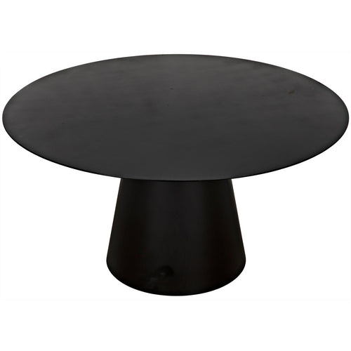 Noir Vesuvius Dining Table, Black Steel