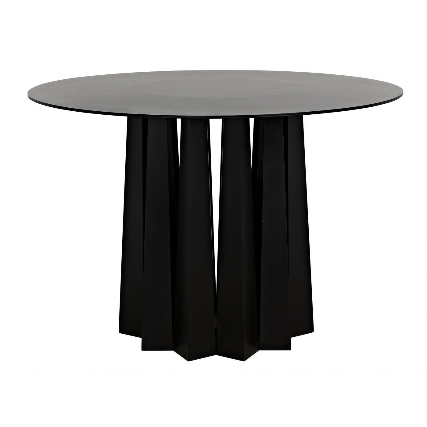 Noir Column Dining Table, Black Steel