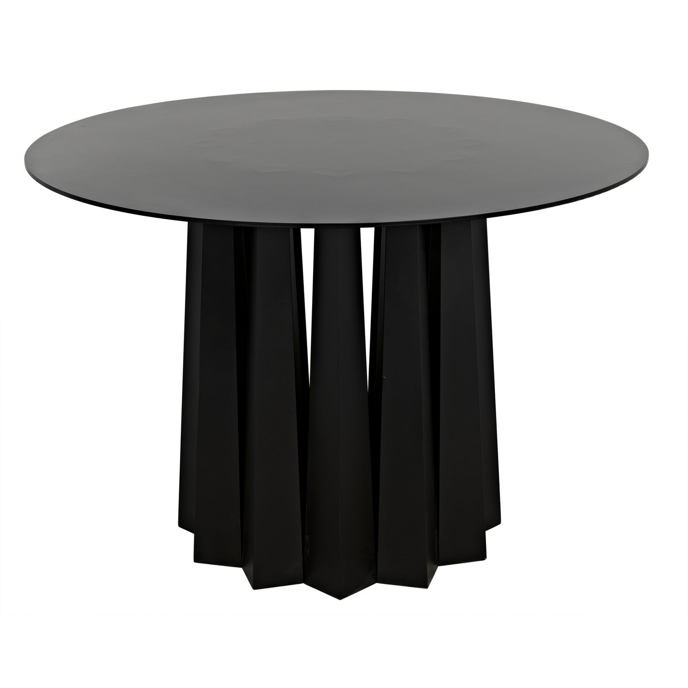 Noir Column Dining Table, Black Steel