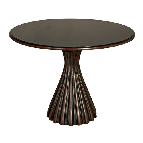 Noir Osiris Dining Table, Pale Rubbed With Light Brown Trim