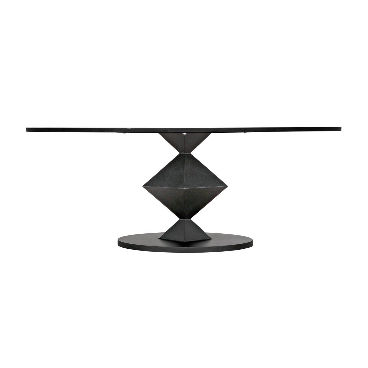 Noir Katana Oval Dining Table, Black Metal