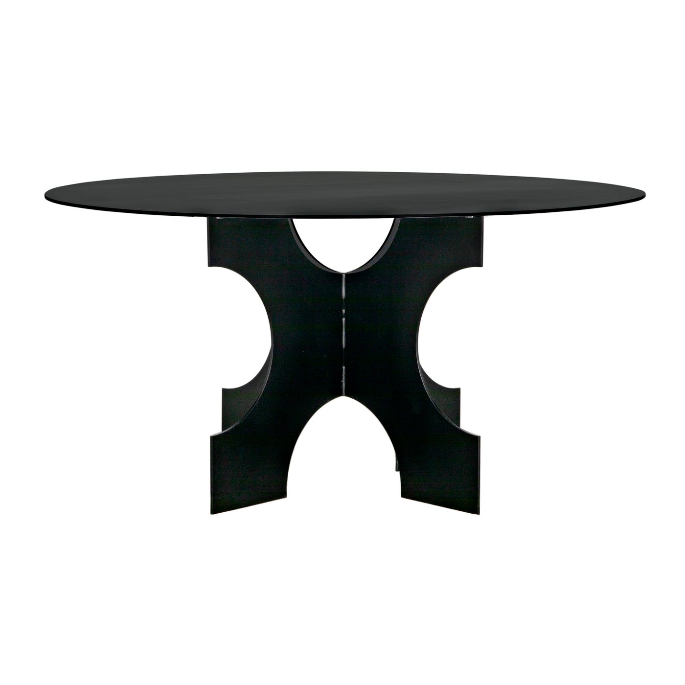 Noir Element Dining Table, Black Metal