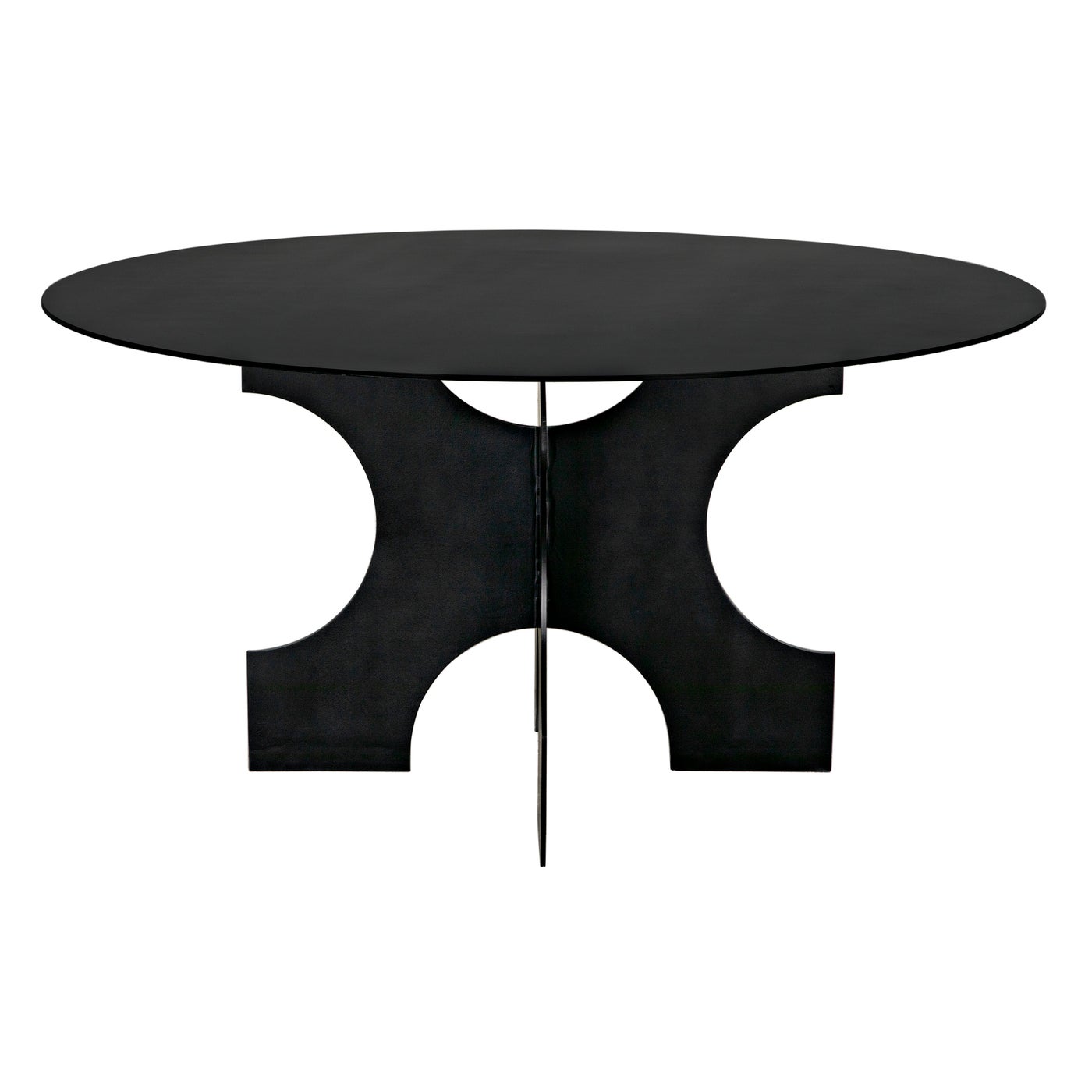 Noir Element Dining Table, Black Metal