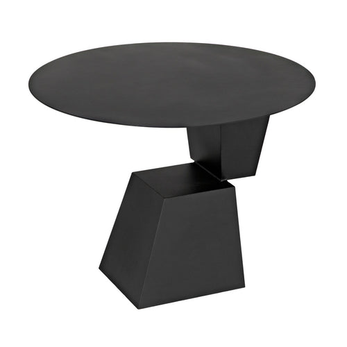 Noir Round Pieta Table, Black Steel