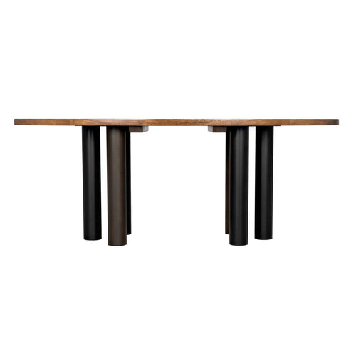 Noir Journal Oval Dining Table, Dark Walnut With Black Steel Base