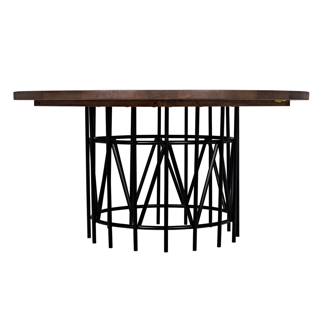 Noir Silberman Dining Table, Dark Walnut W/Black Steel Base