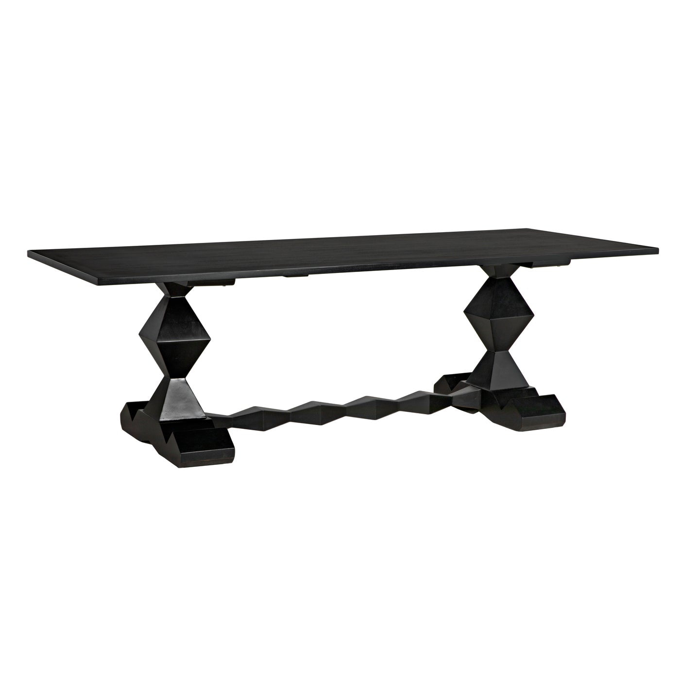 Noir Madeira Dining Table, Hand Rubbed Black