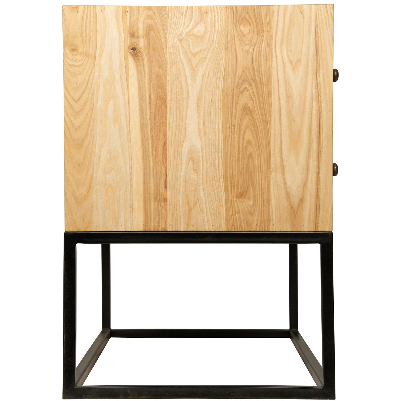 Noir Downtown Side Table, Elm And Black Steel