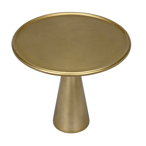 Noir Hiro Short Side Table, Metal With Brass Finish